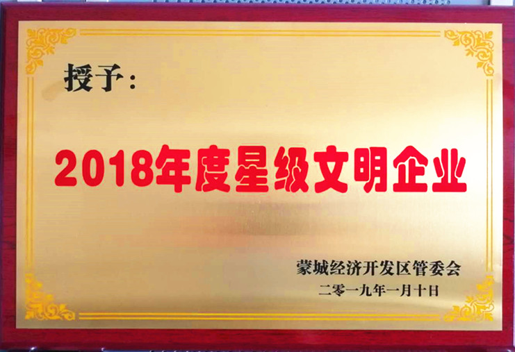2018年星级文明企业